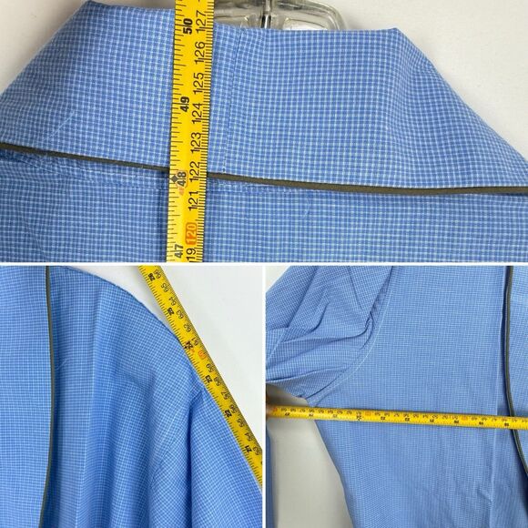 Andrew Scott Mens Blue Long Sleep Robe Premium Cotton Blend Woven Size S/M - Picture 11 of 16
